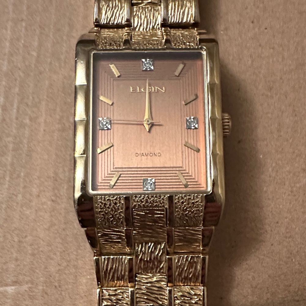 Diamond Elgin Gold Watch